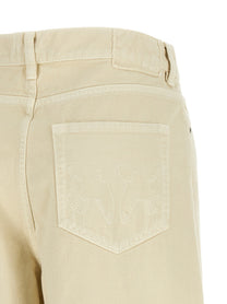 Pinko Love Birds Embroidery Jeans Beige