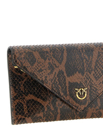Pinko Love Birds Mini Clutch Brown
