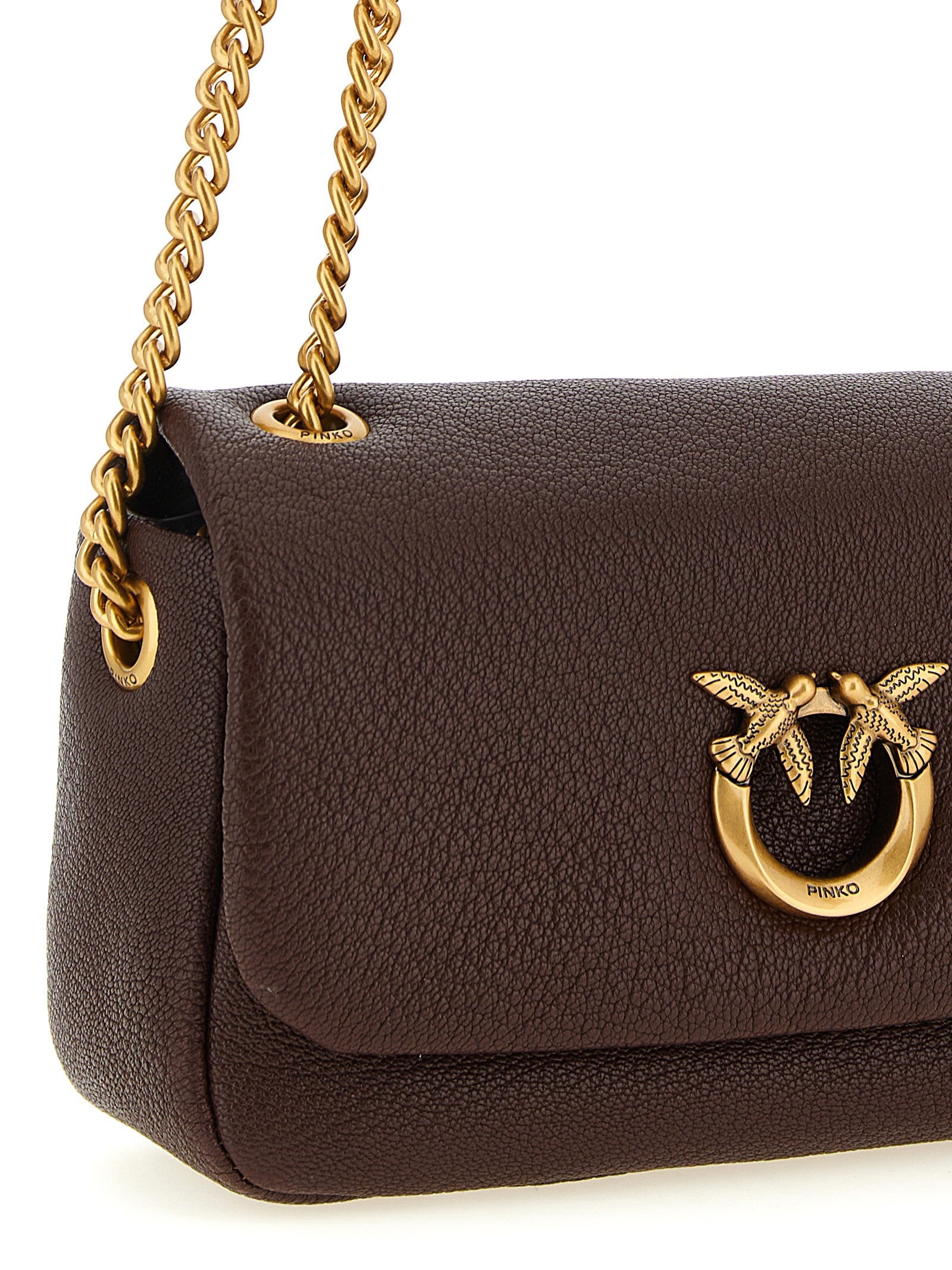 Pinko Love Birds Shoulder Bag Brown