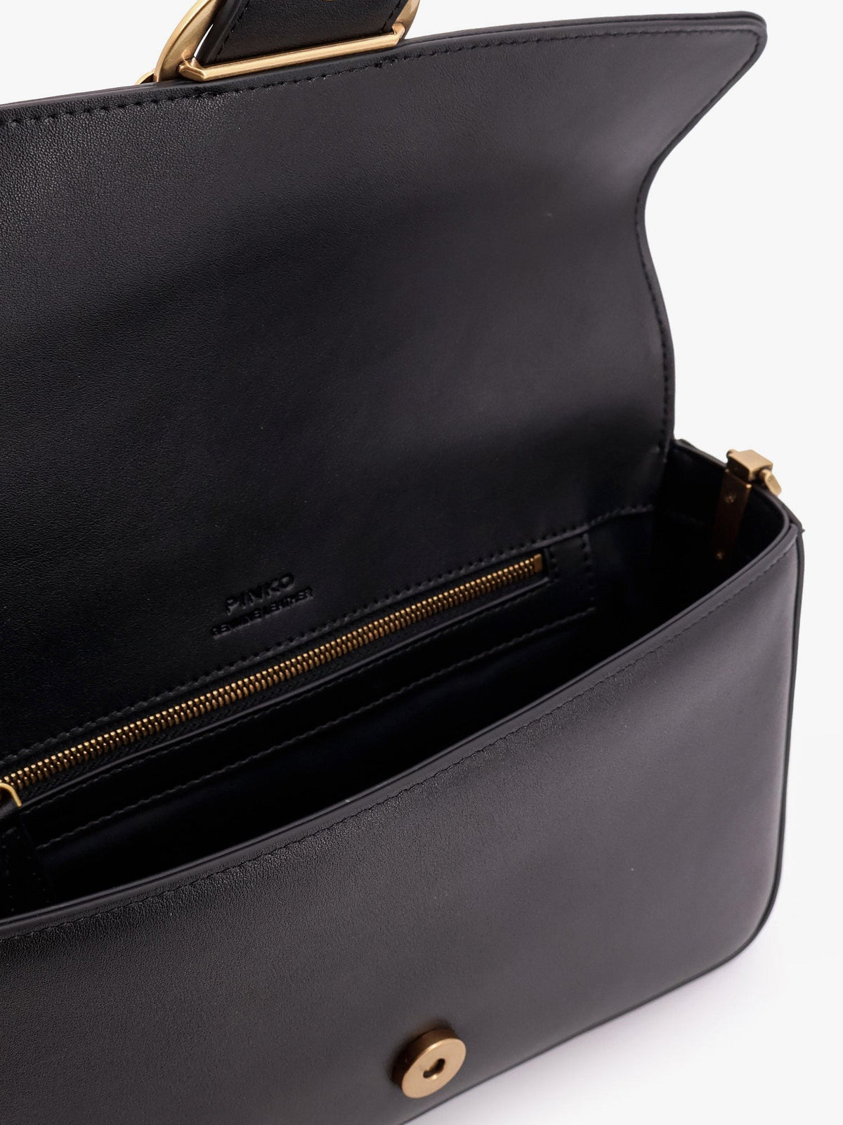 Pinko Women's Love One Classic Leather Shoulder Bag Black, view 4