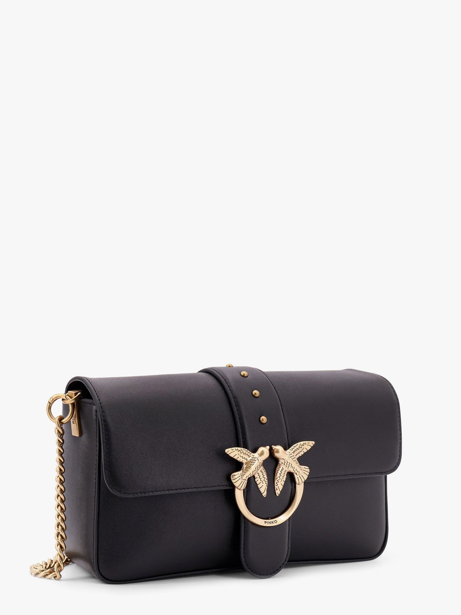 Pinko Women's Love One Classic Leather Shoulder Bag Black