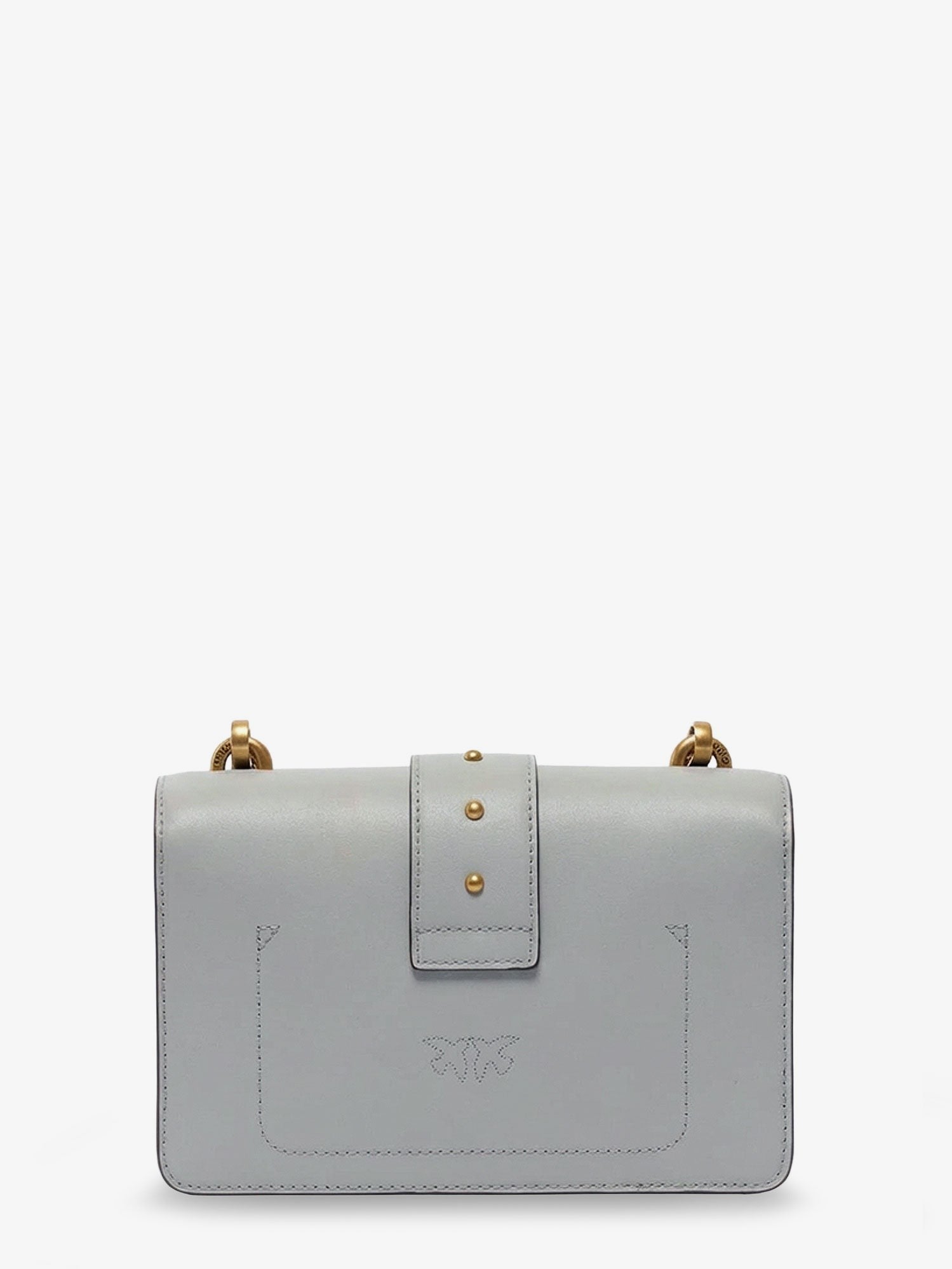Pinko Women's Love One Mini Leather Crossbody Bag Grey
