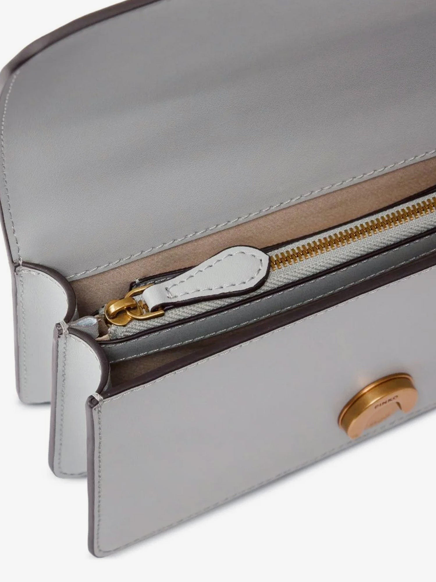 Pinko Women's Love One Mini Leather Crossbody Bag Grey