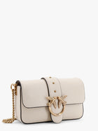 Pinko Women's Love One Mini Leather Shoulder Bag White, view 3