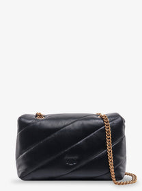 Pinko Women's Love Puff Classic Matelassé Leather Shoulder Bag Black