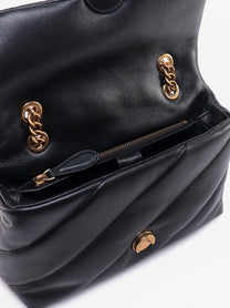 Pinko Women's Love Puff Classic Matelassé Leather Shoulder Bag Black