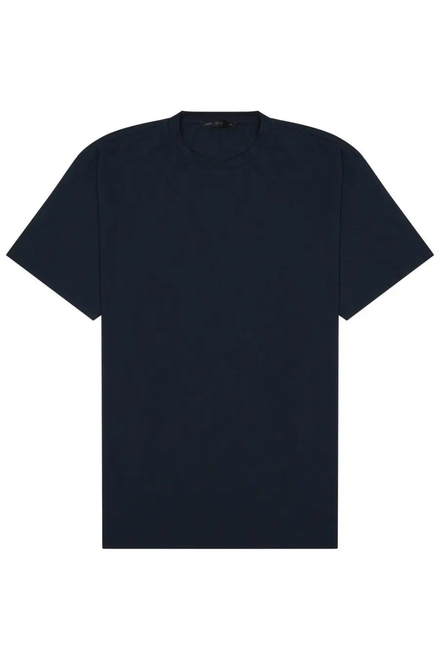 Low Brand men’s cotton shirt black in navy blue with a minimalist crew neck and smooth fabric finish