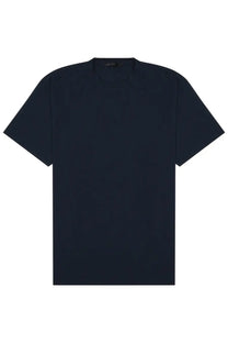 Low Brand men’s cotton shirt black in navy blue with a minimalist crew neck and smooth fabric finish