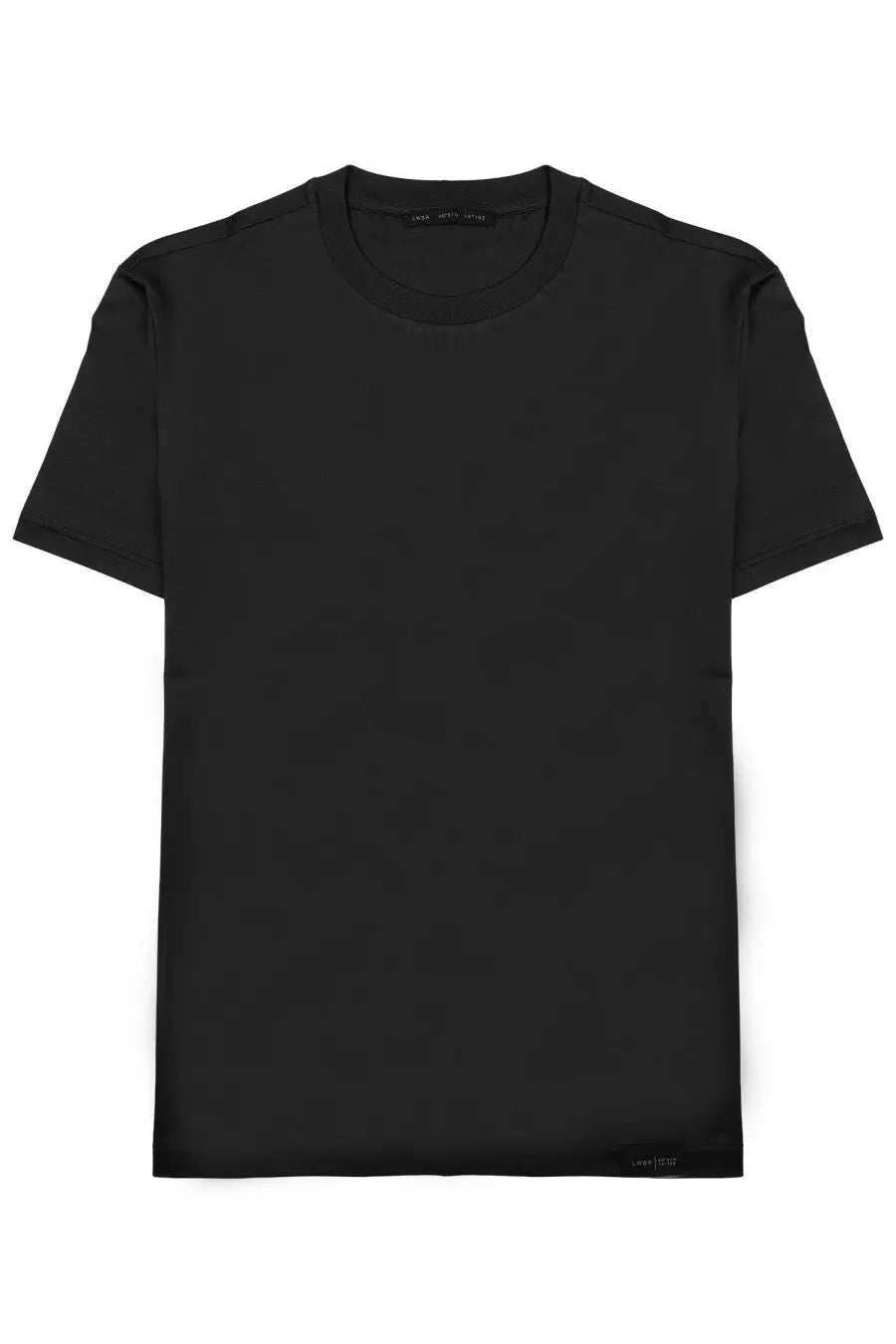 Black low brand men’s short-sleeved crew neck t-shirt in jersey cotton with minimalist design and subtle collar branding