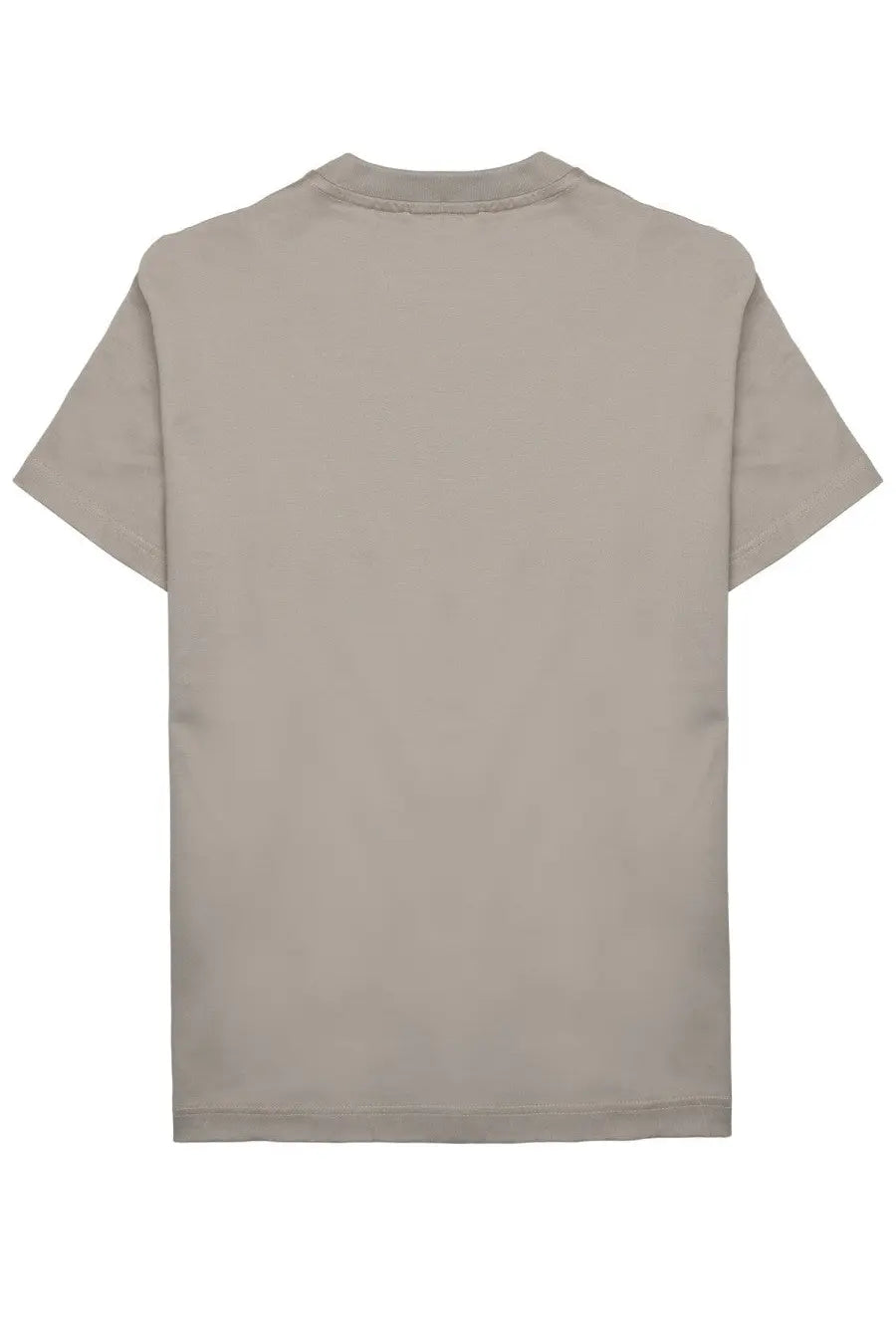 Beige short-sleeved crew neck t-shirt in jersey cotton by low brand men’s shirt in grey color