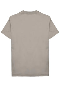 Beige short-sleeved crew neck t-shirt in jersey cotton by low brand men’s shirt in grey color