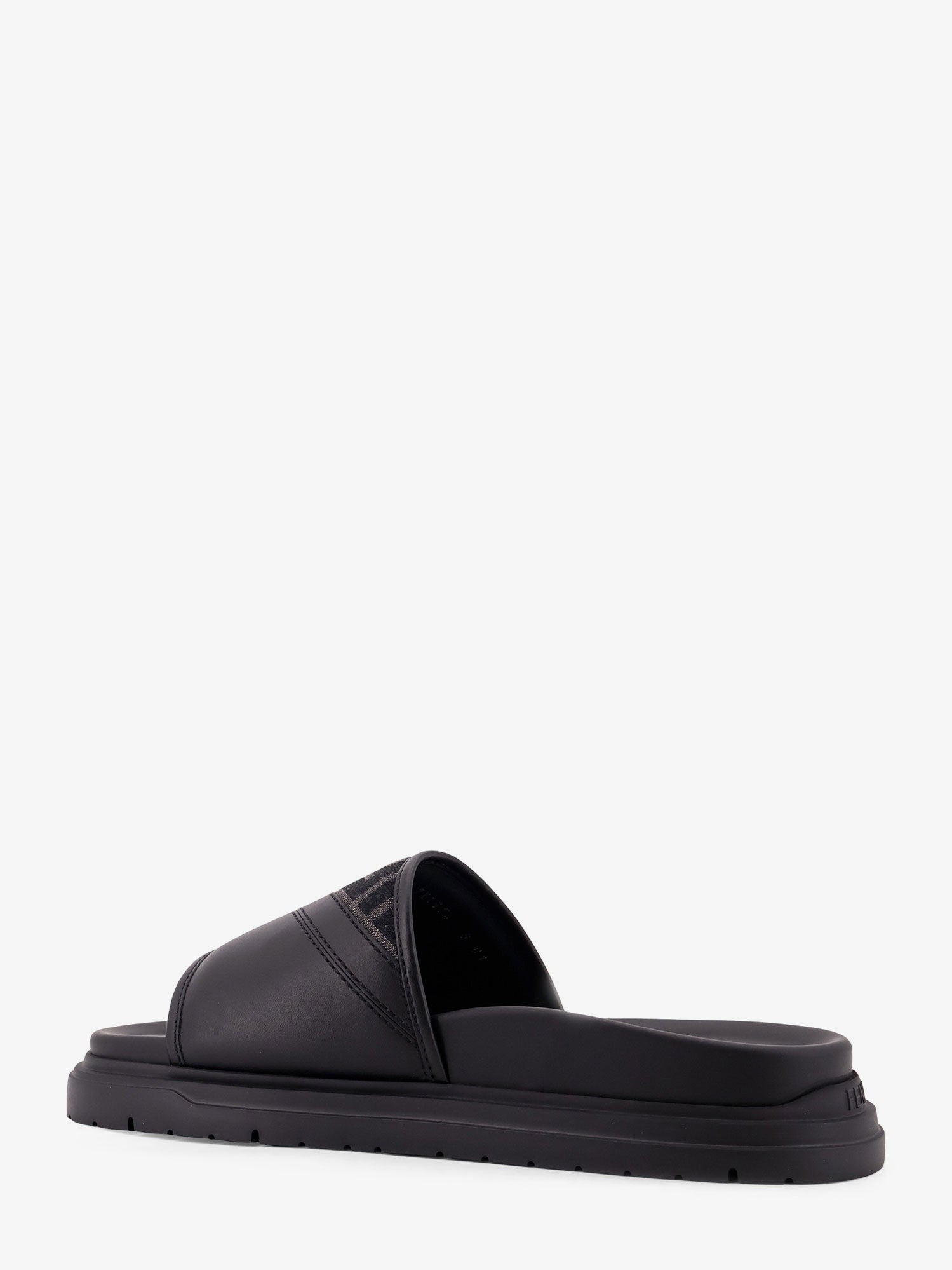 Fendi Men's Low Leather Sandals Black