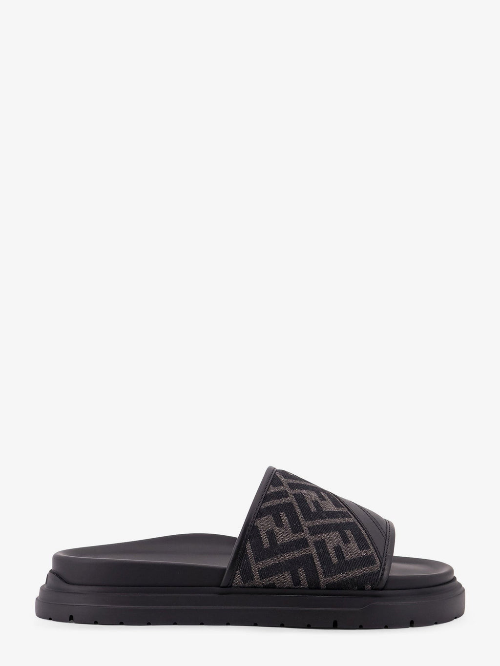 Fendi Men's Low Leather Sandals Black Fendi