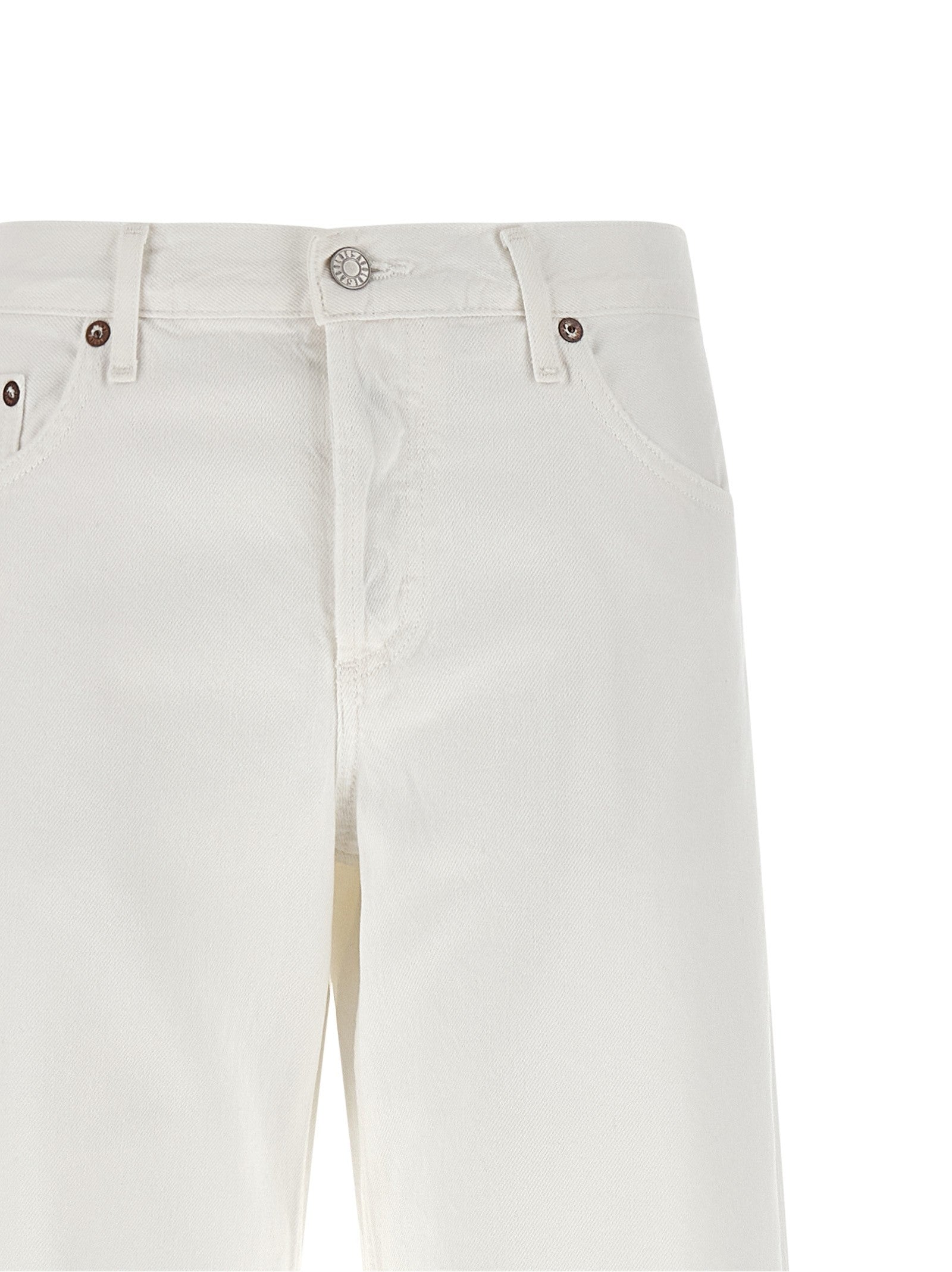 AGOLDE Low Rise Loose Jeans White