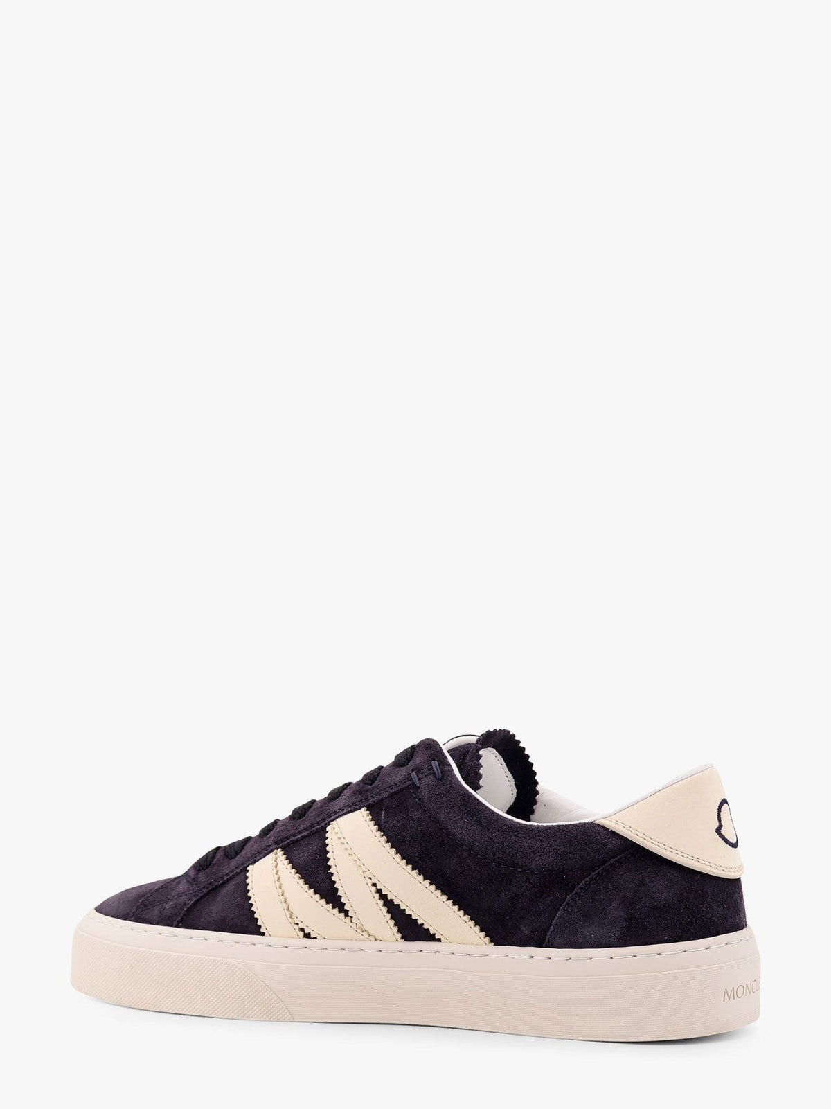 Moncler Men's Low Top Leather Sneakers Blue, view 3