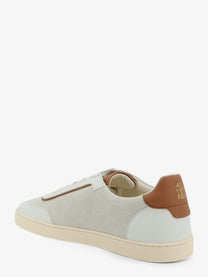 Brunello Cucinelli Men's Low Top Suede and Leather Sneakers White