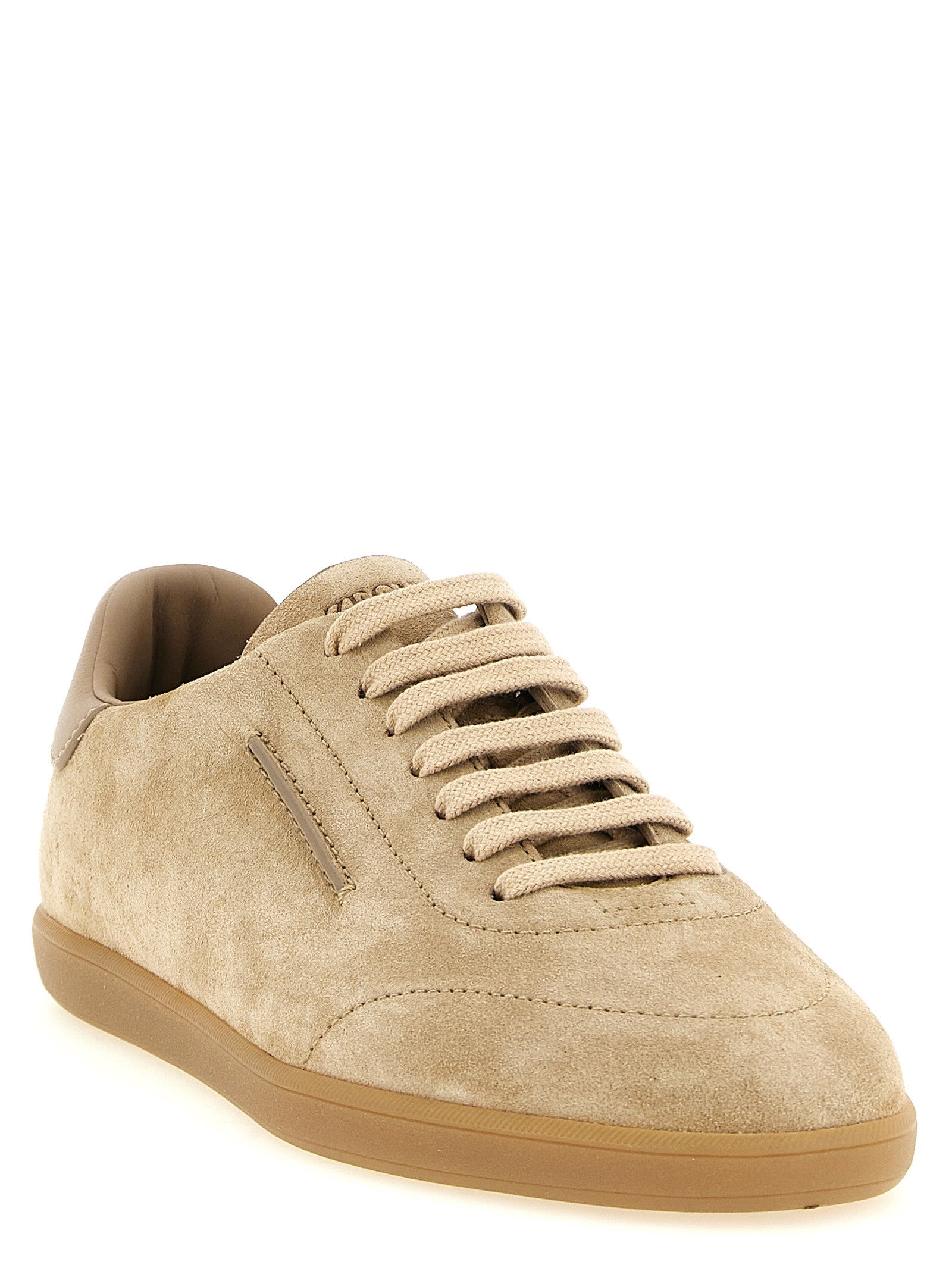 Zegna Low Top Suede Sneakers Beige