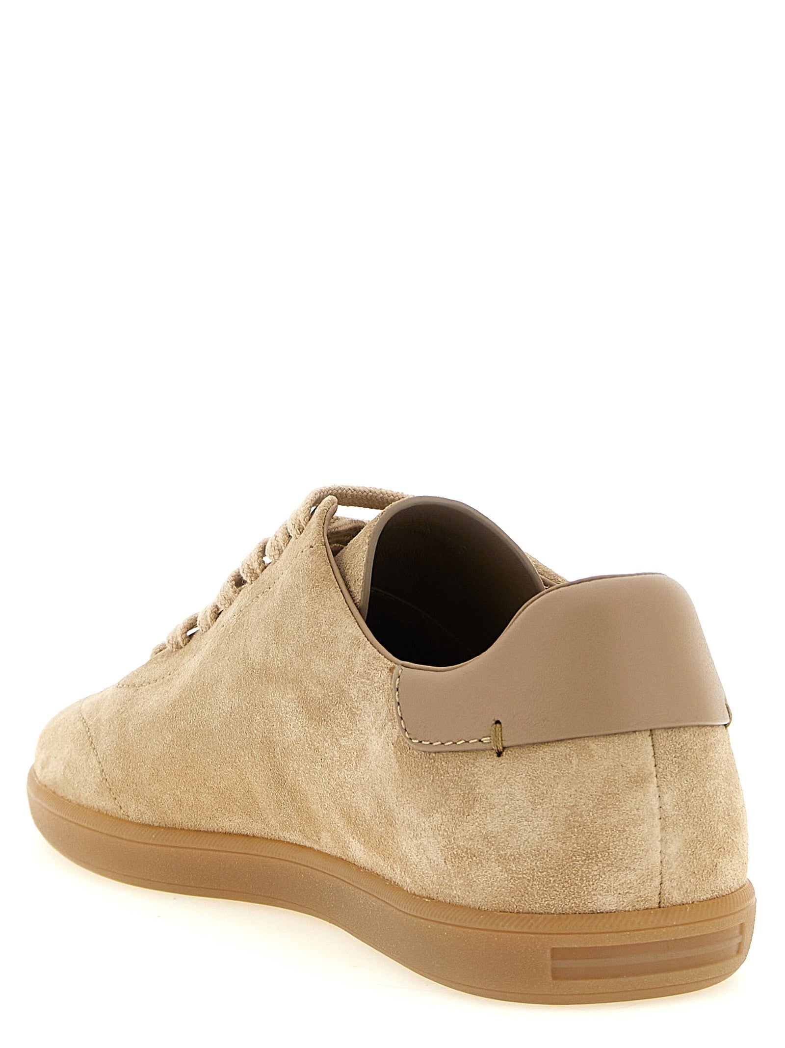 Zegna Low Top Suede Sneakers Beige