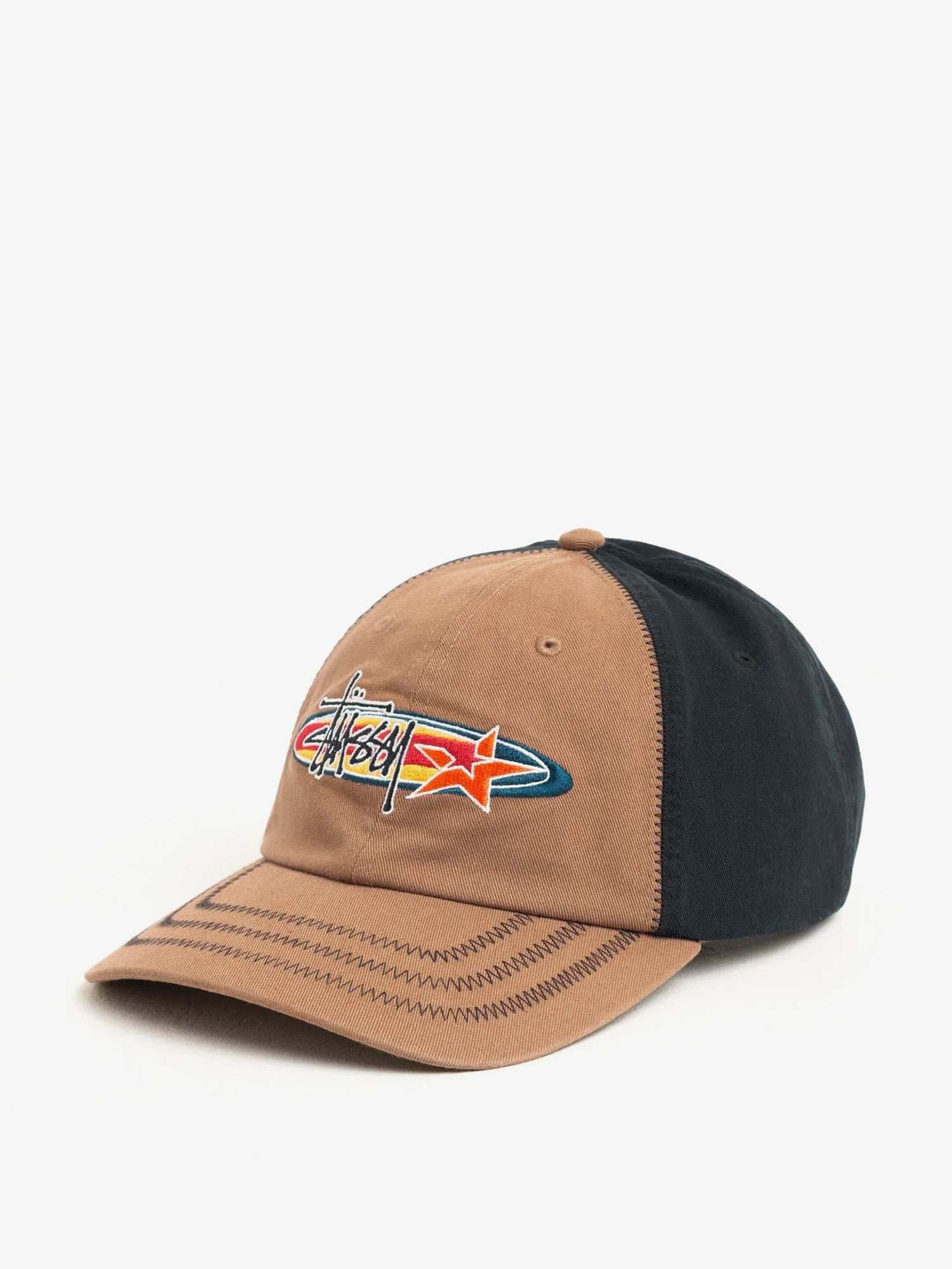 Stussy Men's LP Oval Star Cotton Baseball Hat Brown