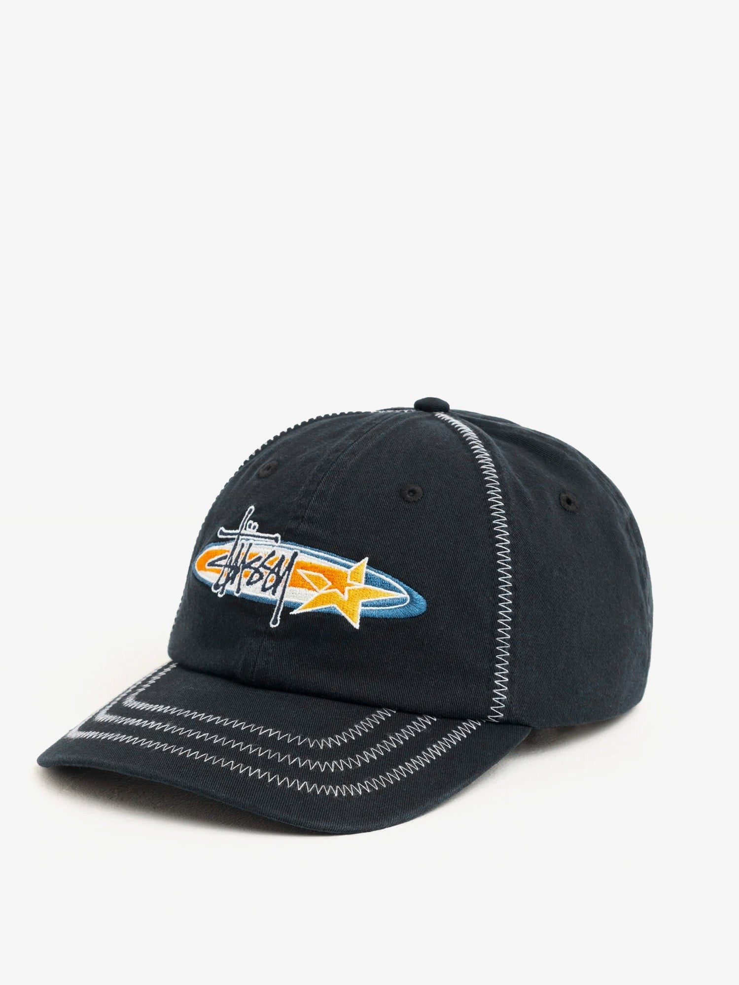 Stussy Men's LP Oval Star Cotton Baseball Hat Black