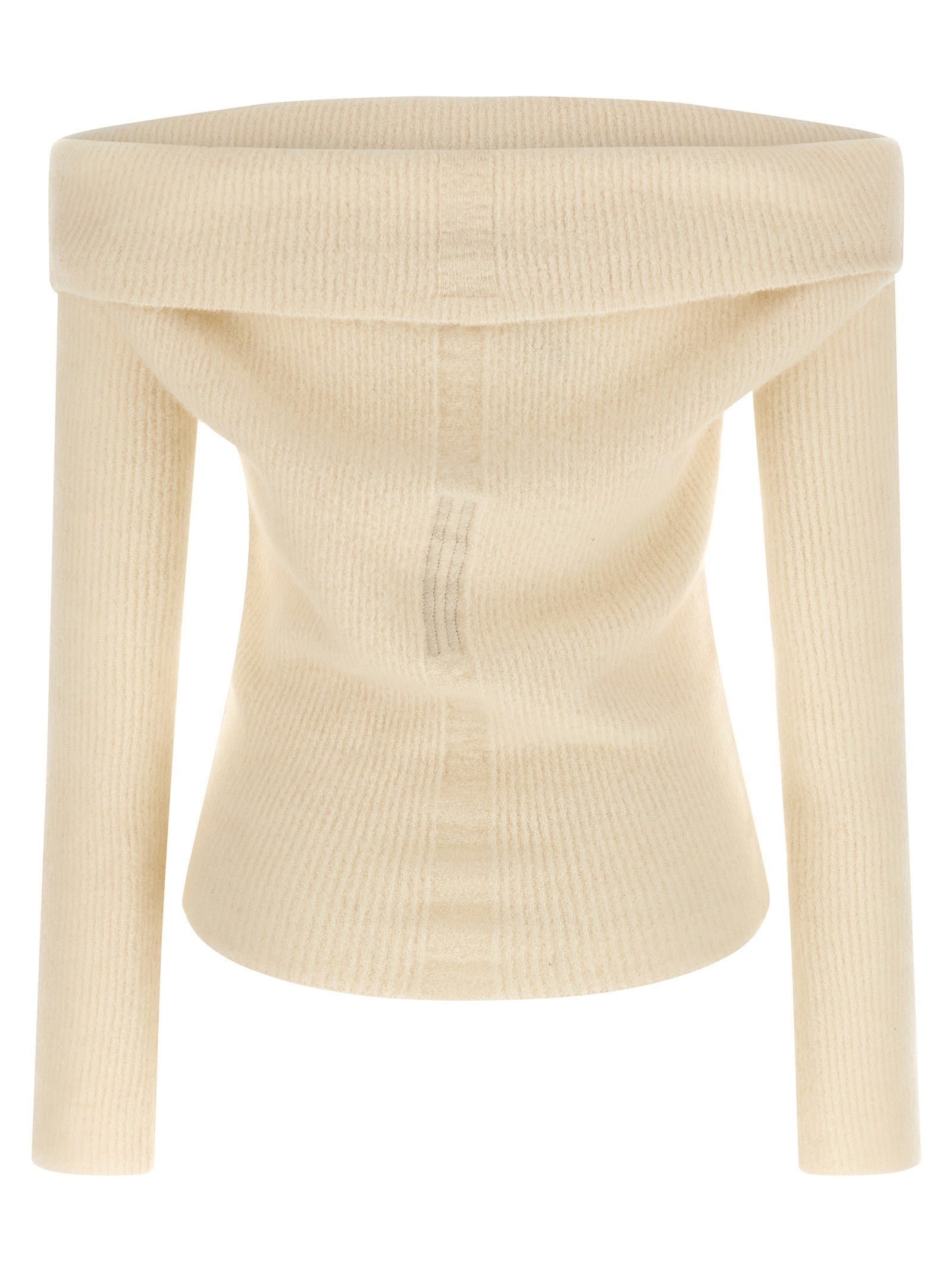 Rick Owens Ls Cowl Sweater White