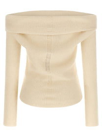 Rick Owens Ls Cowl Sweater White