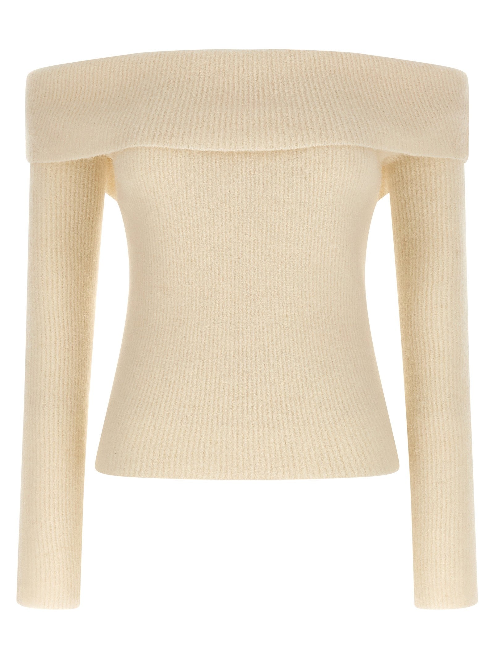 Rick Owens Ls Cowl Sweater White