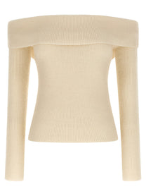 Rick Owens Ls Cowl Sweater White