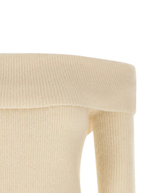 Rick Owens Ls Cowl Sweater White