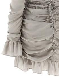 ROTATE Birger Christensen Ls Mini Bow Dress Grey