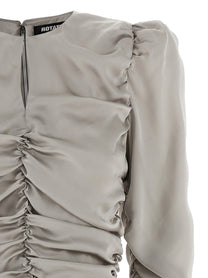 ROTATE Birger Christensen Ls Mini Bow Dress Grey
