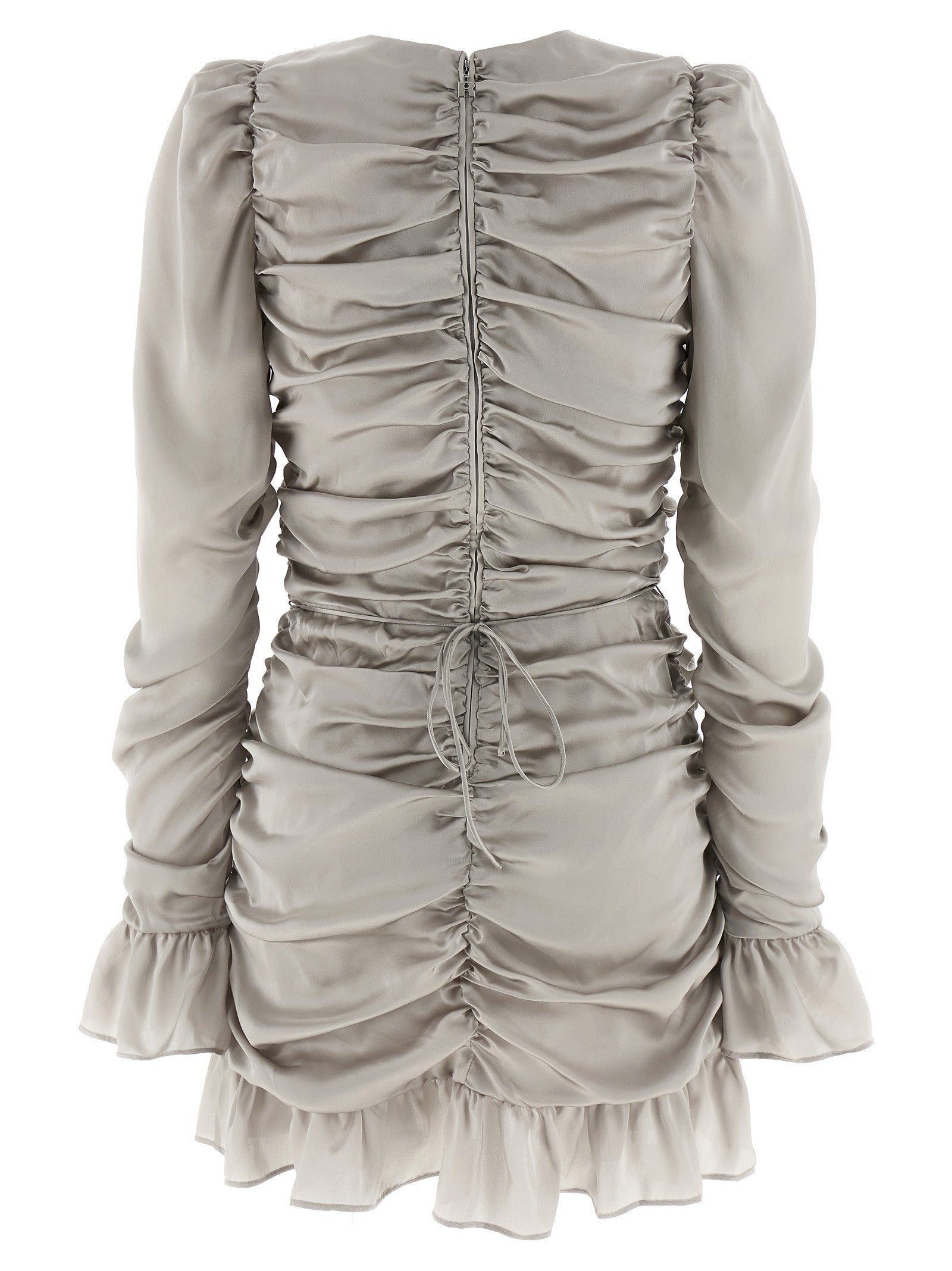 ROTATE Birger Christensen Ls Mini Bow Dress Grey
