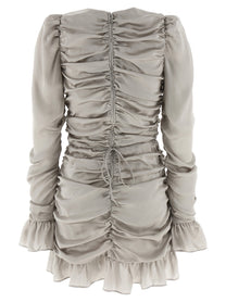 ROTATE Birger Christensen Ls Mini Bow Dress Grey