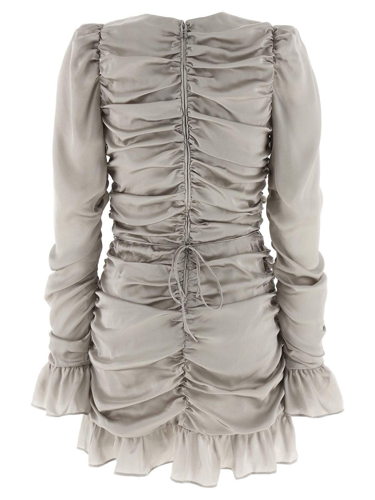 ROTATE Birger Christensen Ls Mini Bow Dress Grey, view 2