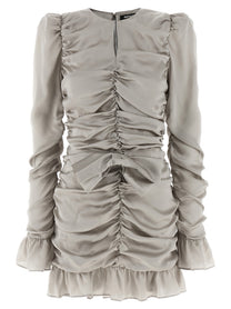ROTATE Birger Christensen Ls Mini Bow Dress Grey