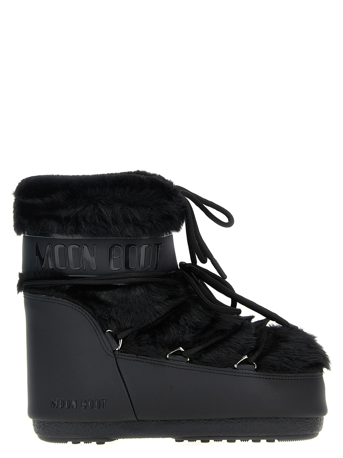 Moon Boot Ltrack Tube Faux Fur Ankle Boots Black