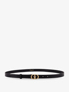 Dior Women's Lucky Montaigne Star Leather Belt Black