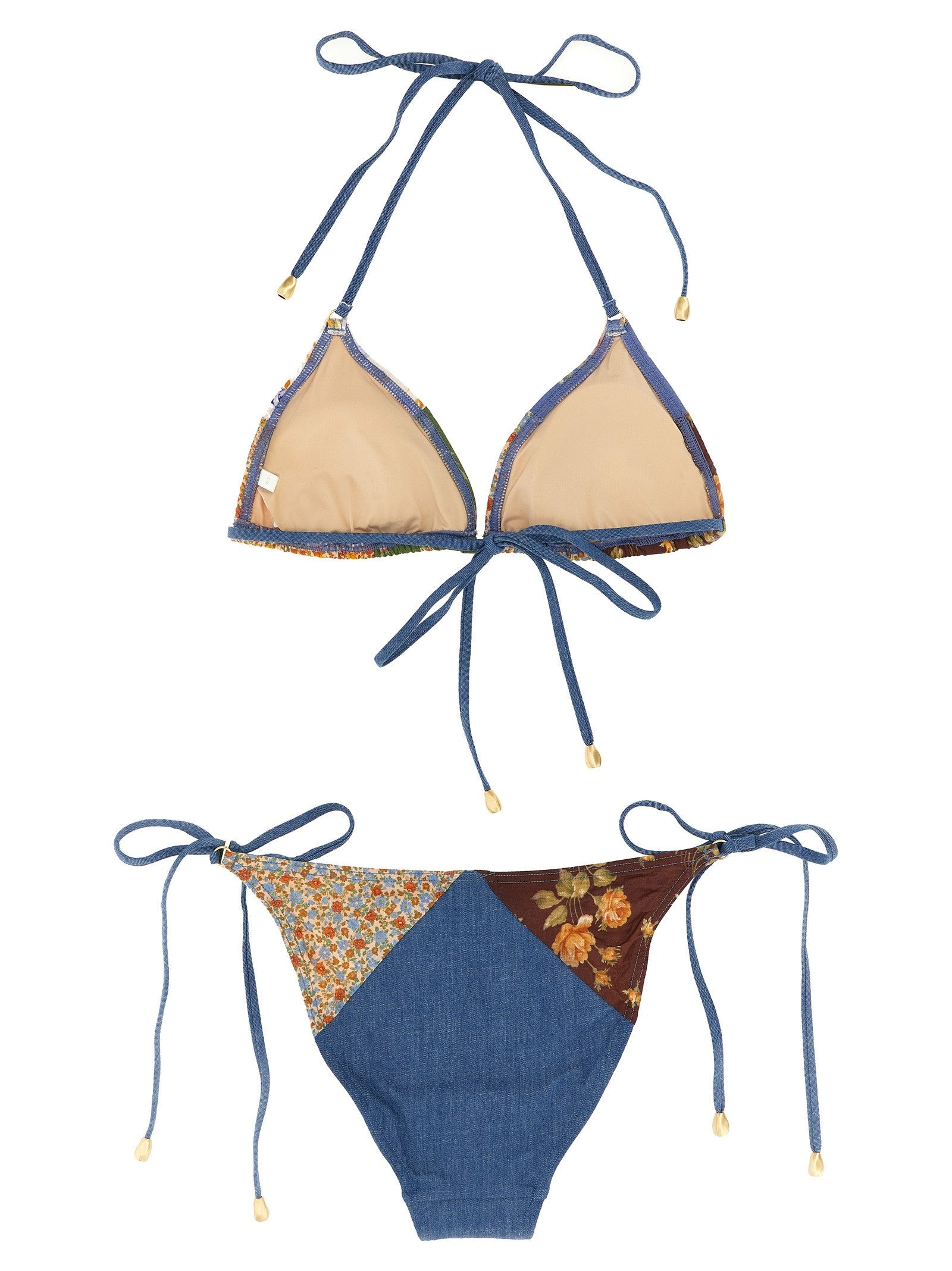Zimmermann Lucky Cotton Mini Tri Bikini Gold