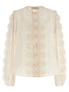 Zimmermann Lucky Embroidered Blouse White