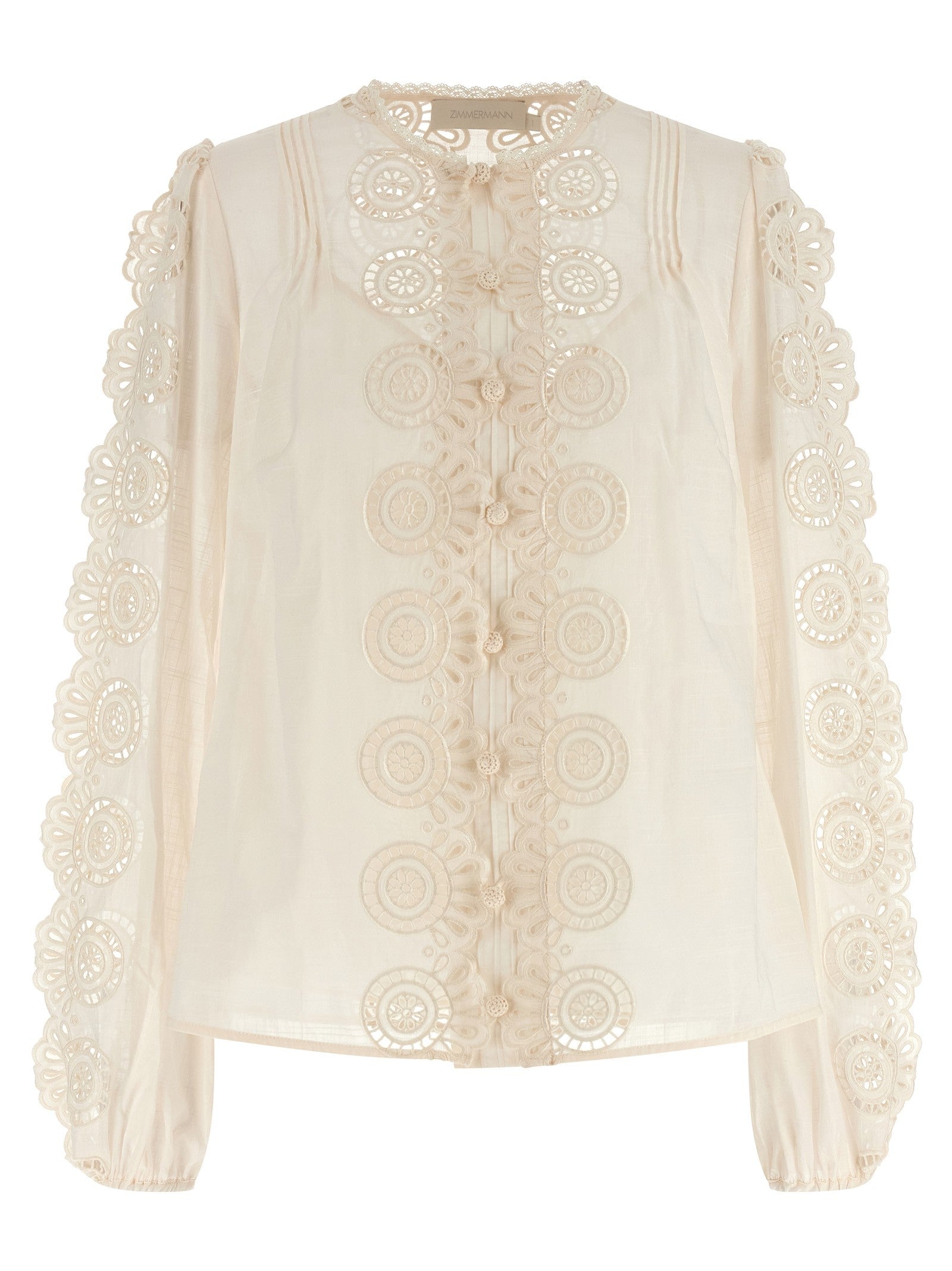 Zimmermann Lucky Embroidered Blouse White