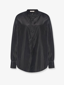 The Row Women's Lula Silk Shirt Black