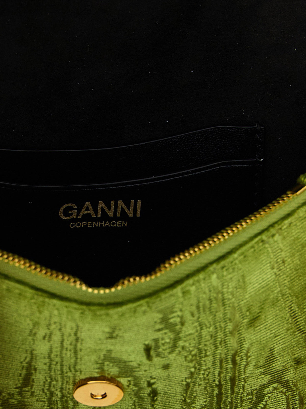 Ganni Lulu Wallet on Chain Green