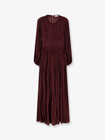 Zimmermann Women's Luna Billow Stretch Viscose Long Dress Mahogany