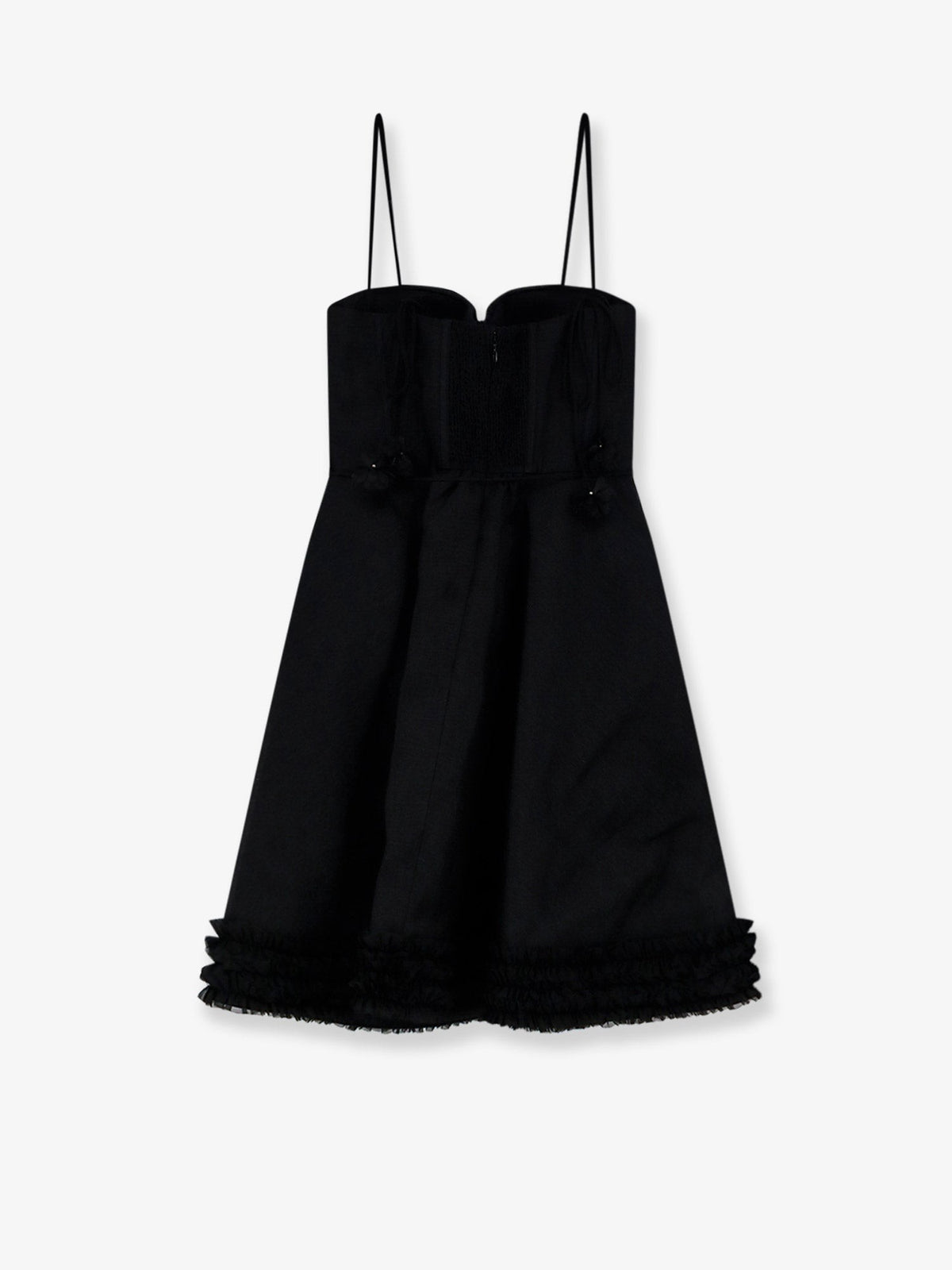 Zimmermann Women's Luna Linen and Silk Blend Mini Dress Black, view 2