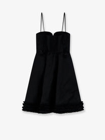 Zimmermann Women's Luna Linen and Silk Blend Mini Dress Black, view 2