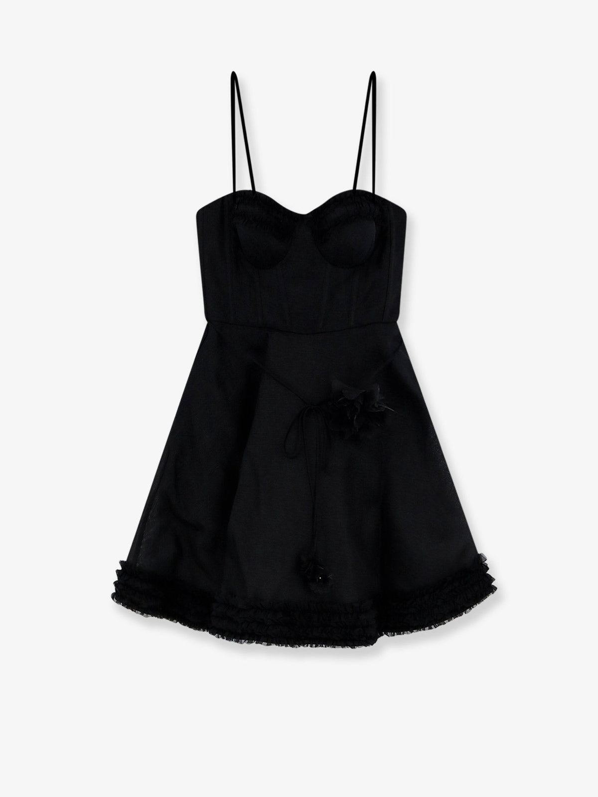 Zimmermann Women's Luna Linen and Silk Blend Mini Dress Black