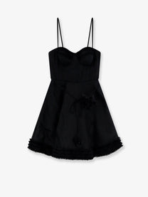 Zimmermann Women's Luna Linen and Silk Blend Mini Dress Black
