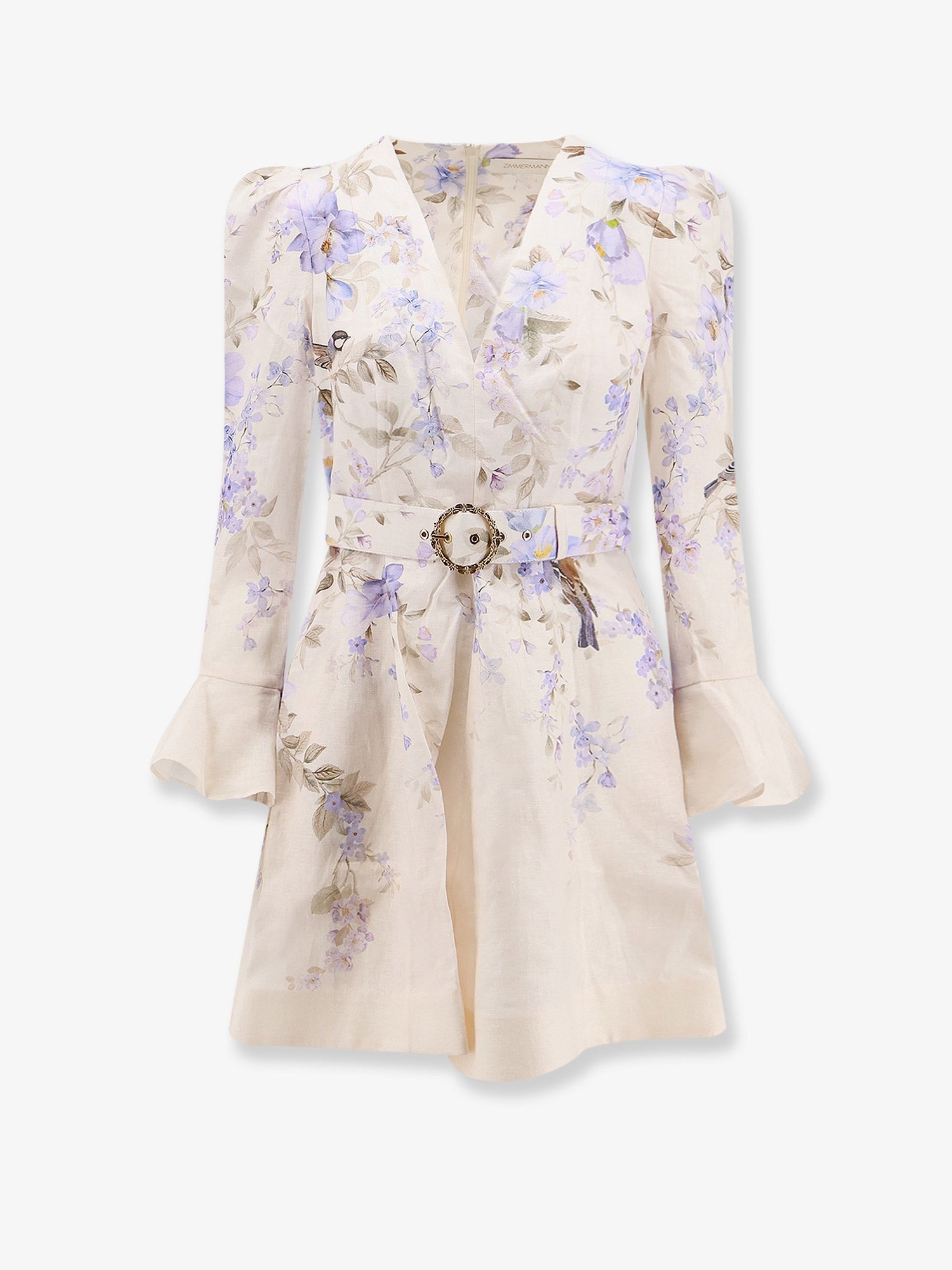 Zimmermann Women's Luna Short Linen Dress Blue