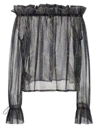 Saint Laurent Lurex Blouse Gold, view 2