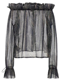 Saint Laurent Lurex Blouse Gold, view 2